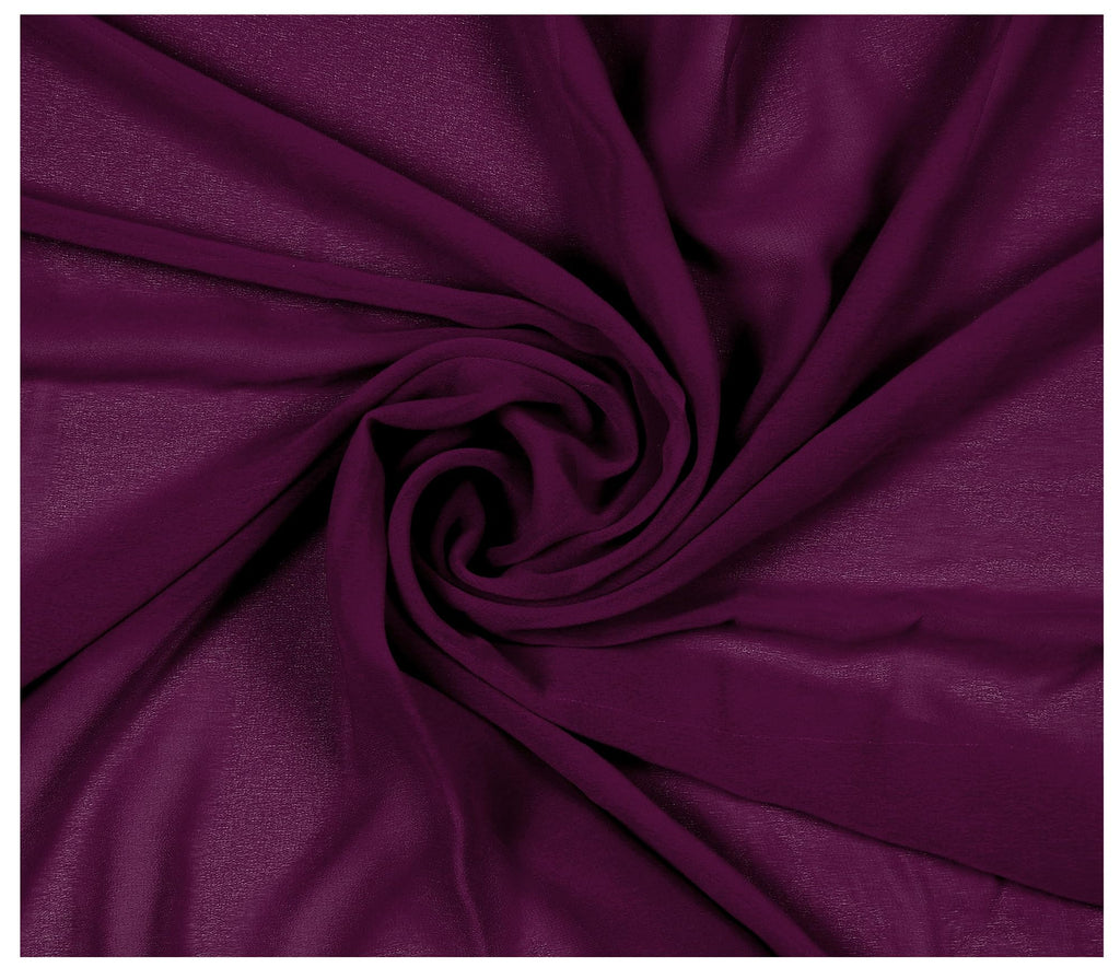 15 Yard Chiffon Fabrics, 44" Wide, Lightweight, Sheer - Eggplant