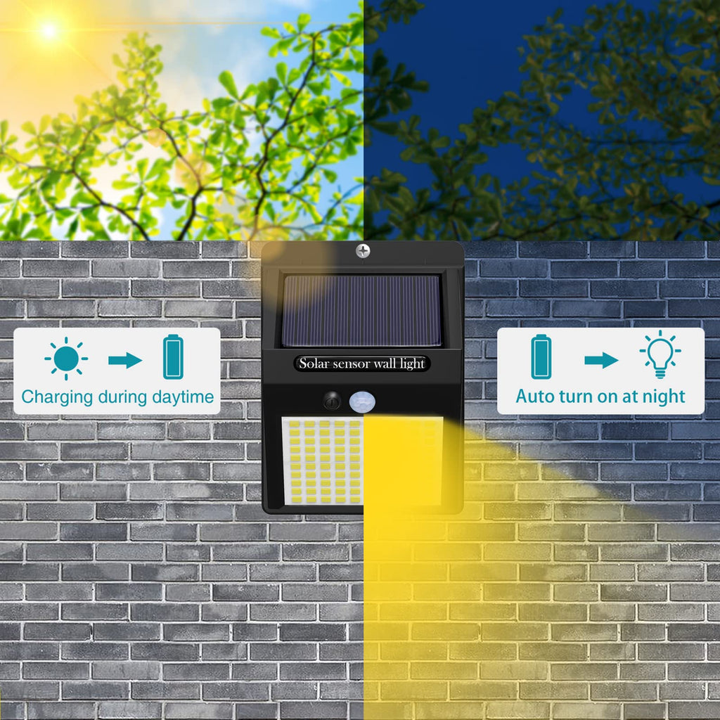 6 Pack Solar Motion Lights Outdoor, 3 Modes/ Security Wireless IP65 Waterproof Wall Outdoor for Front Door