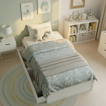 Twin Size Wood Platform Bed Frame with 2 Storage Drawers, Wooden Platform Bed with Slats Support, Daybed Frame, Twin