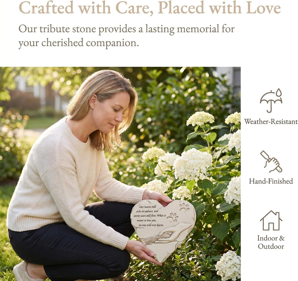Dog Pet Memorial Stones, Heart-Shaped Loss of Pet Dog Grave Stone Headstones Memorial Gifts Remembrance Gifts