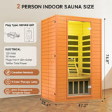 Springspa Far Infrared Sauna for Home, Home Indoor Infrared Sauna for 2-Person