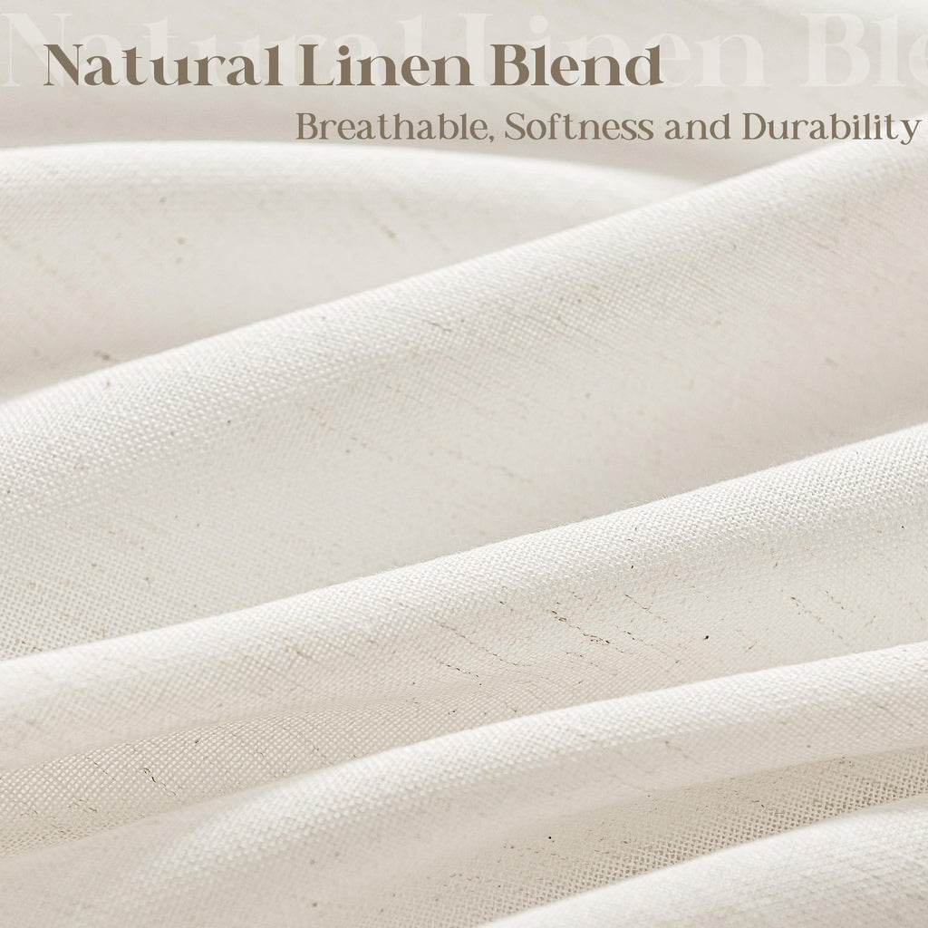 Cream Linen with Tassels Water Repellent 72x72 Inch