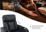 Home Theater Seating Top Grain Leather, Movie Theater Chairs Theater Recliner Sofa with Dual Power Ergonomic Design 7