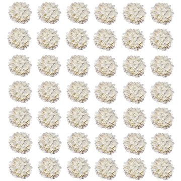 Artificial, 40 Pcs Champagne Artificial Bulk, Faux for Outdoor, Fake Silk Ivory with Stems for Wedding Decoration