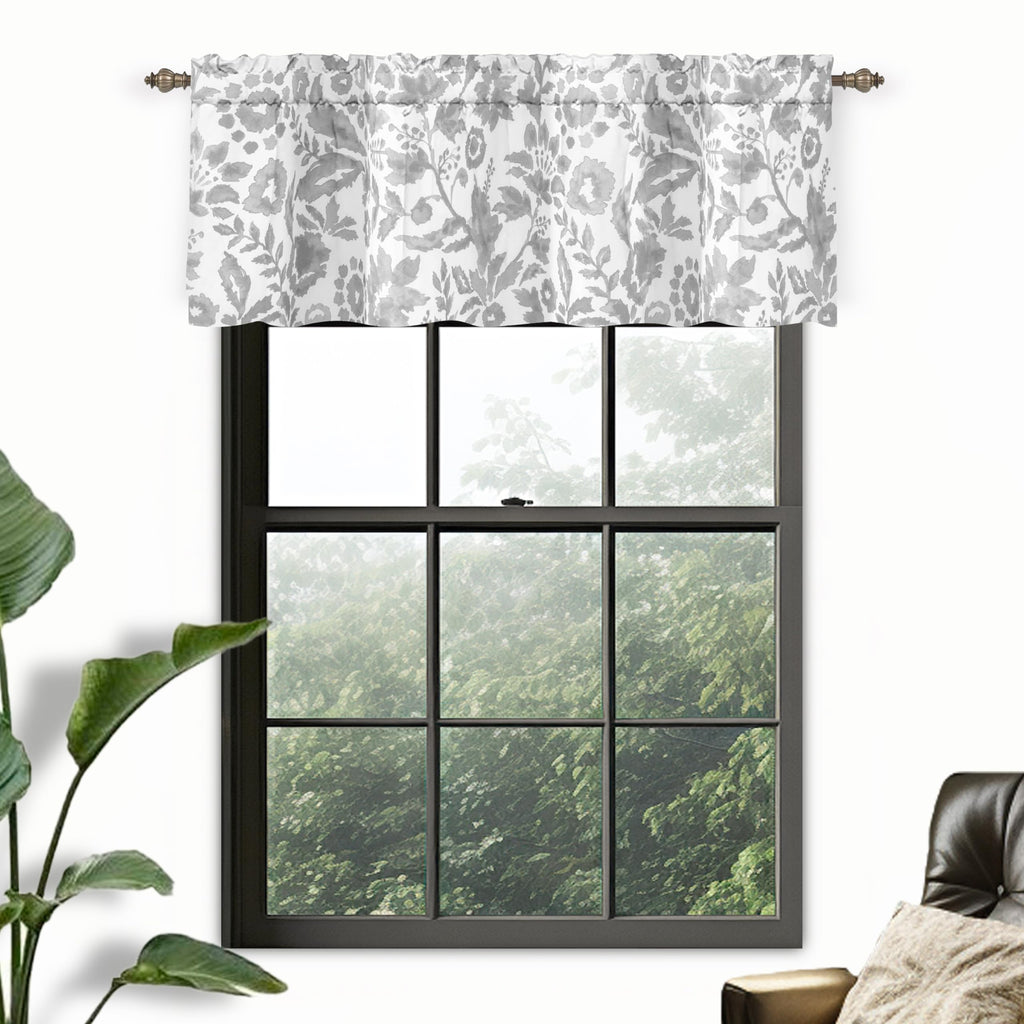 Julia Lined Valance Double Layer Thermal Insulated Room Darkening Blackout Valances 3 Inch Rod Pocket Window Valance