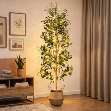 Olive Trees Artificial Indoor 7Ft Tall Large Fake Olivos Tree