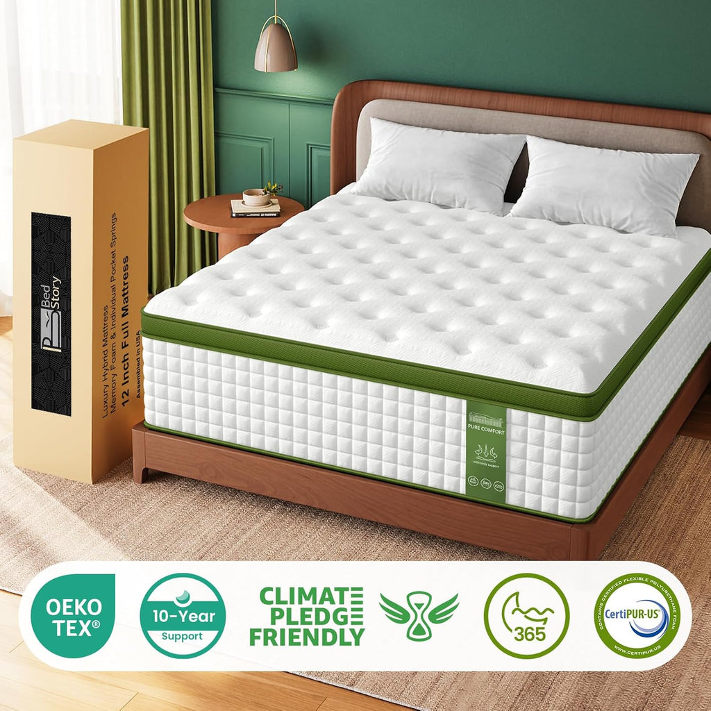 13 Inch Firm Full Mattress, Hotel Collection Hybrid Mattresses -Targeted Lumbar & Shoulder Support for Back Pain
