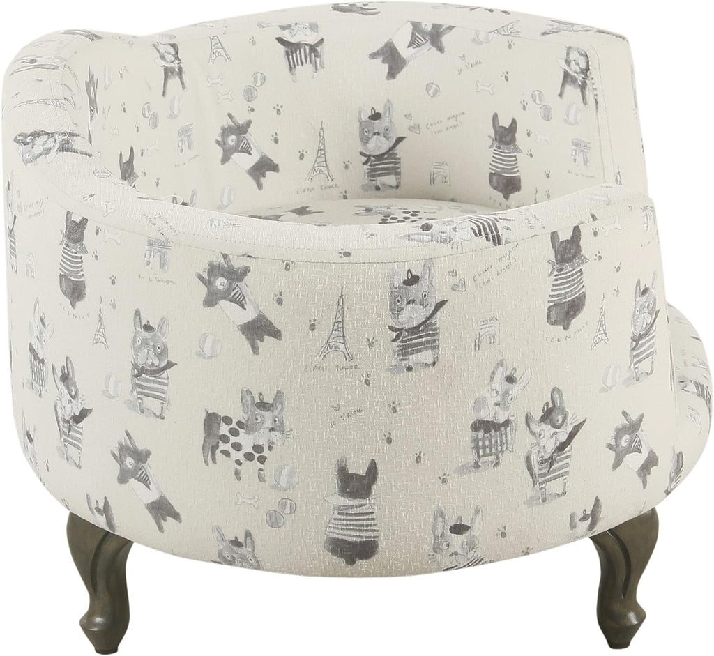Home Decor | Upholstered Curved Pet Bed | Luxury Cat & Dog Beds & Furniture | Round Pet Bed Created with Stain