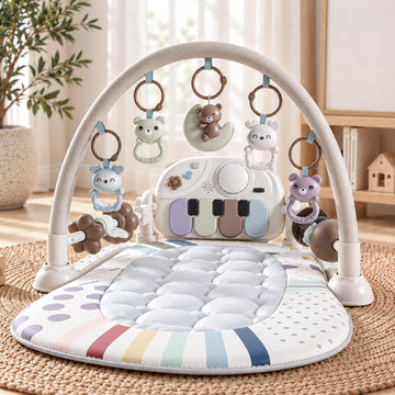 Baby Gym Mat with Detachable Piano for Babies 0-3 6-9 12 Months