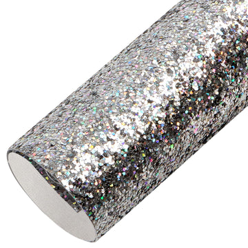 Chunky Glitter Fabric 1 Roll 11.8 x 55 inch Solid Color Christmas Faux Leather for DIY Bows Earrings Making Crafts