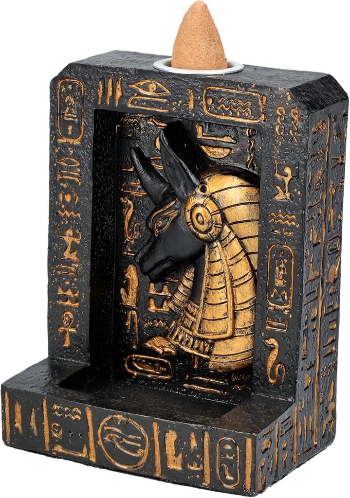 4" Tall Anubis, Guardian of The Underworld Backflow Incense Burner Sculpture Home Decor Figurine Fragrance Accessory