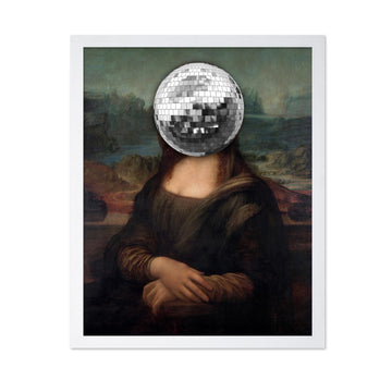 Master Disco Ball Print - Mona Lisa Poster - Pop Art - Altered Portrait Design - Baroque Gift for Men & Women - Decor