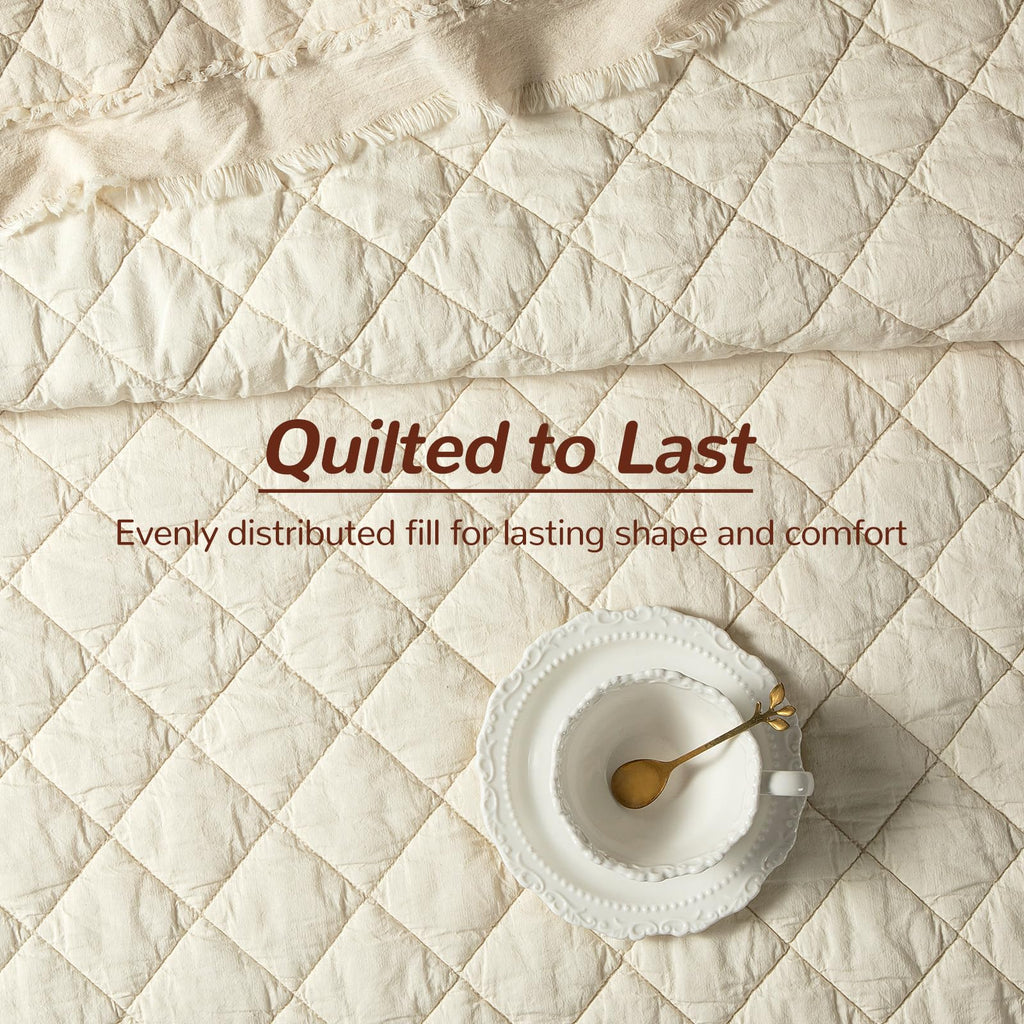 100% French Flax Linen Front Cotton Back Quilt Set