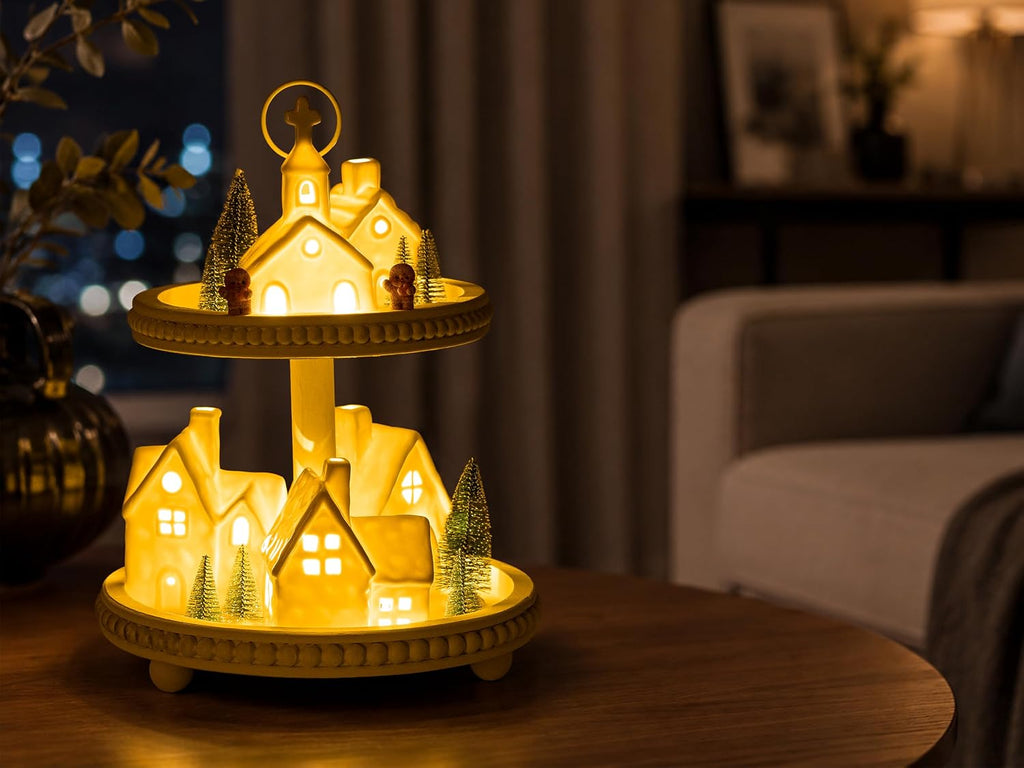 Christmas Decorations Indoor - 15PCS Christmas Village Set
