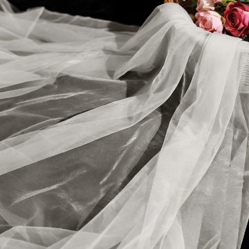 Sheer Organza Fabric 60" x 1Yds for Wedding Decorations DIY Crafts, Ivory