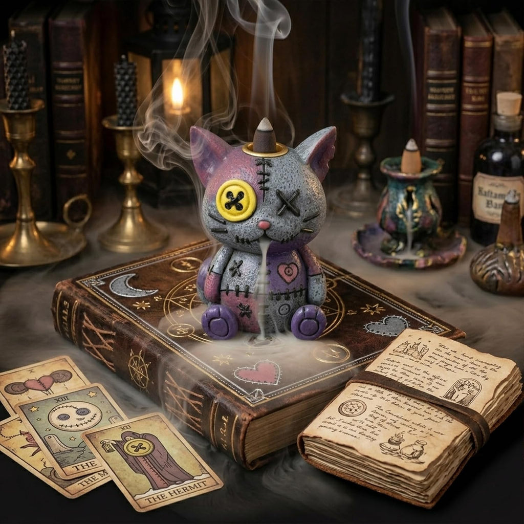 Voodoo Doll Backflow Incense Burner - Decorative Incense Cone Holder with Cascading Smoke Effect, Collectible