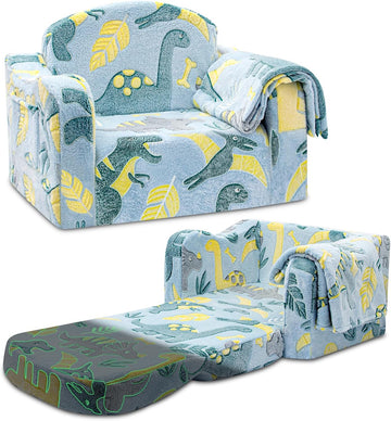 Comfy Kids Sofa Chair, in-1 Fold Out Couch with Blanket