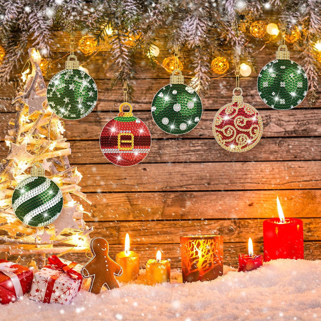 Christmas Double Sided Diamond Painting Ornaments - Set of 16