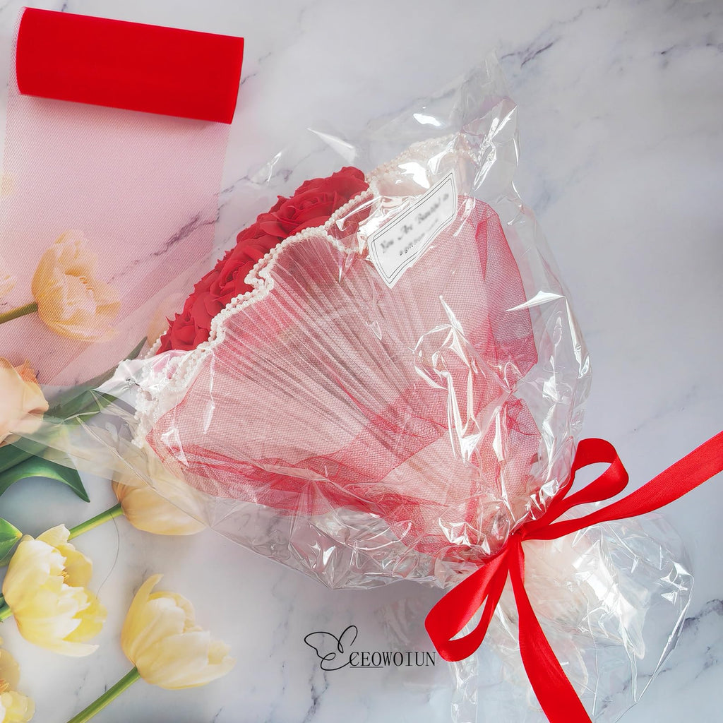 Red Tulle Fabric 6" x25Y Sheer Netting for Tutu Wedding Crafts