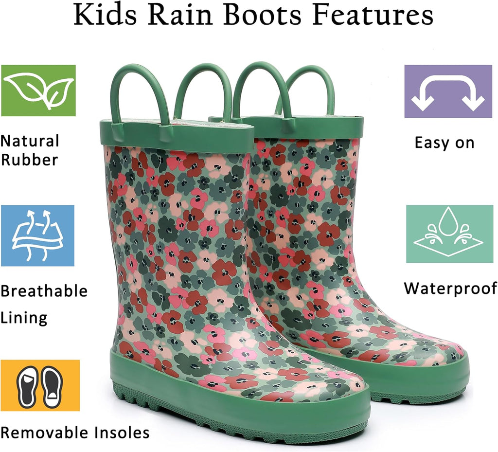 Toddler Rain Boots with Easy-On Handles