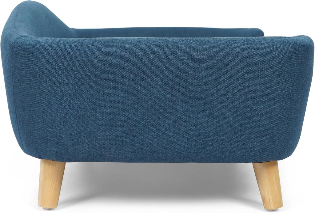 30" Modern Fancy Dog Bed, Oval Dog Couch Bed, Small Elevated Dog Bed, Comfy Dog Sofa Bed, Birch Wood Legs, Cozy Tufted