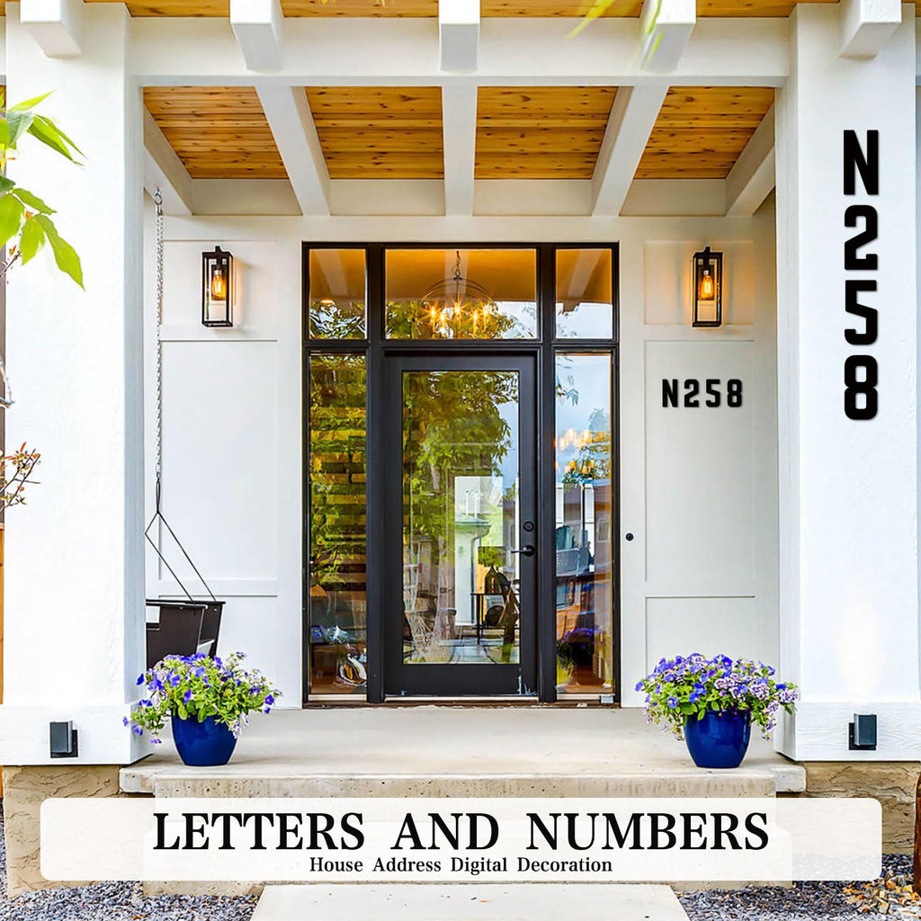 Black Modern Address Numbers, Outdoor Mailbox Numbers, Metal House Numbers and Letters, Farms, Garages Decoration