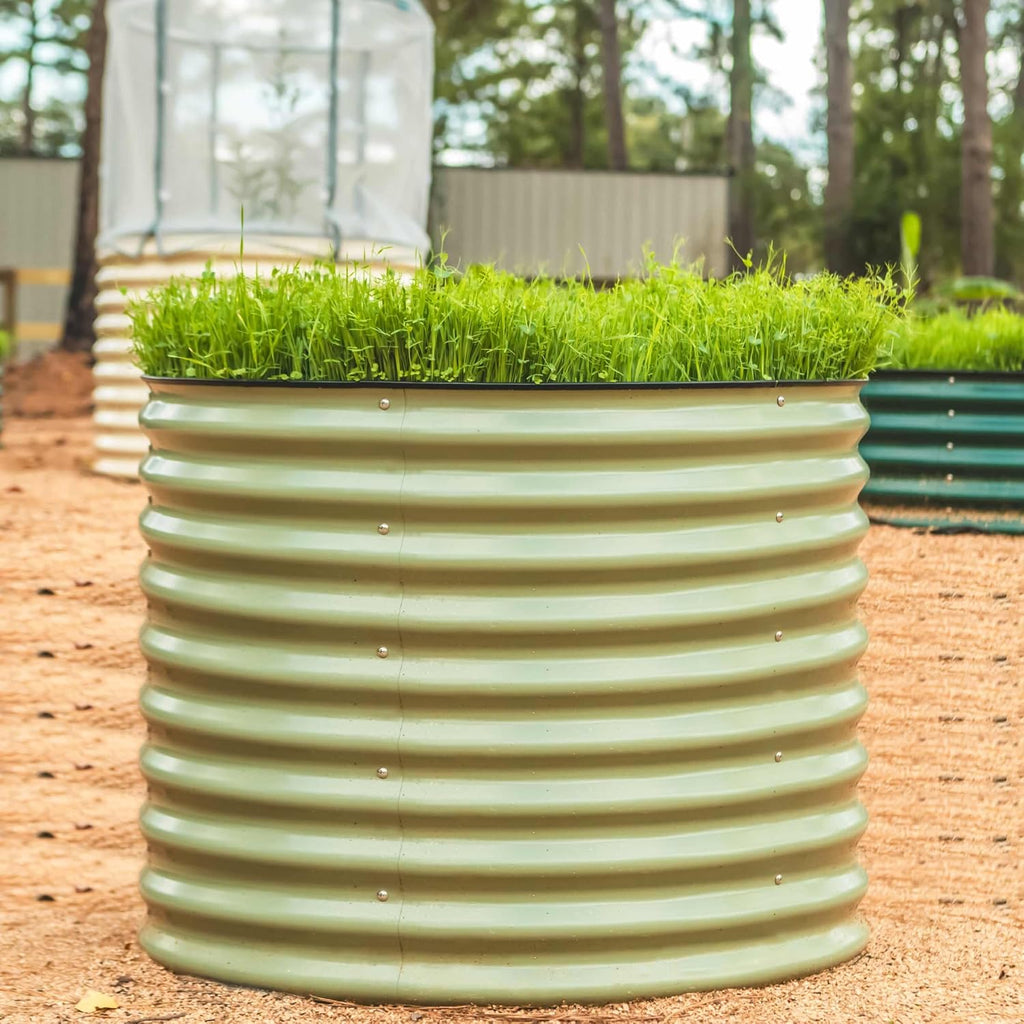 Garden 32" Tall 42" Round Raised Garden Bed Raised Bed Planter Box for Vegetables Flowers Patio-Modern Gray