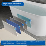 67 Inch Acrylic Freestanding Bathtub, Deep Soaking Tub with Non-Slip Base, cUPC Certified Free Standing Tub, Chrome