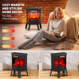 22 Inch Freestanding Electric Fireplace Stove Heater with Infrared Heating, 3D Flame Effect, Remote Control and Timer