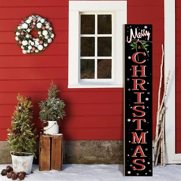 Merry Christmas Welcome Porch Sign Xmas Wooden Door Sign 47'' Large Porch Sign Front Door Yard Party Decor