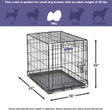 24-Inch iCrate for Small Breeds, 12-20 lbs, Single Door Folding Dog Crate with Divider Panel