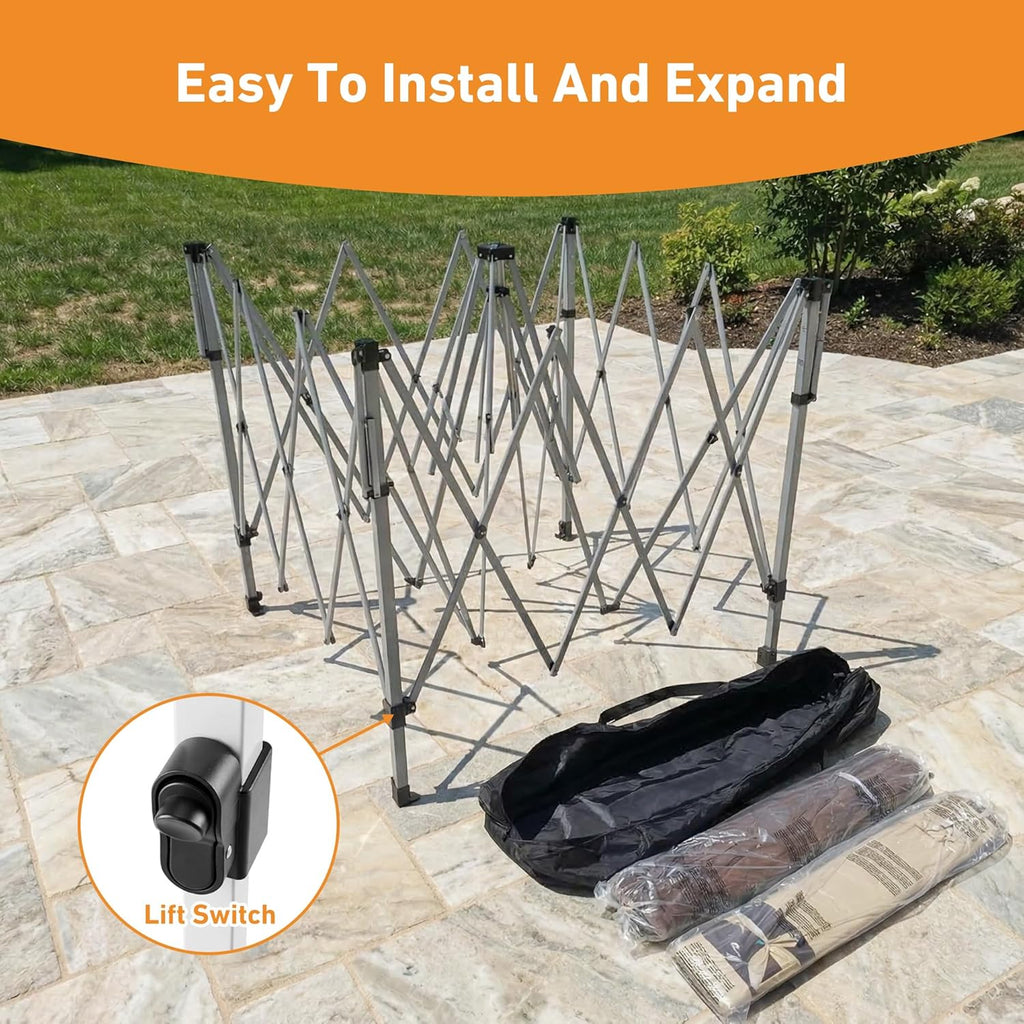 Pop Up Gazebo 11'x11' Canopy Tent, Outdoor Gazebo with Double Ventilated Roof