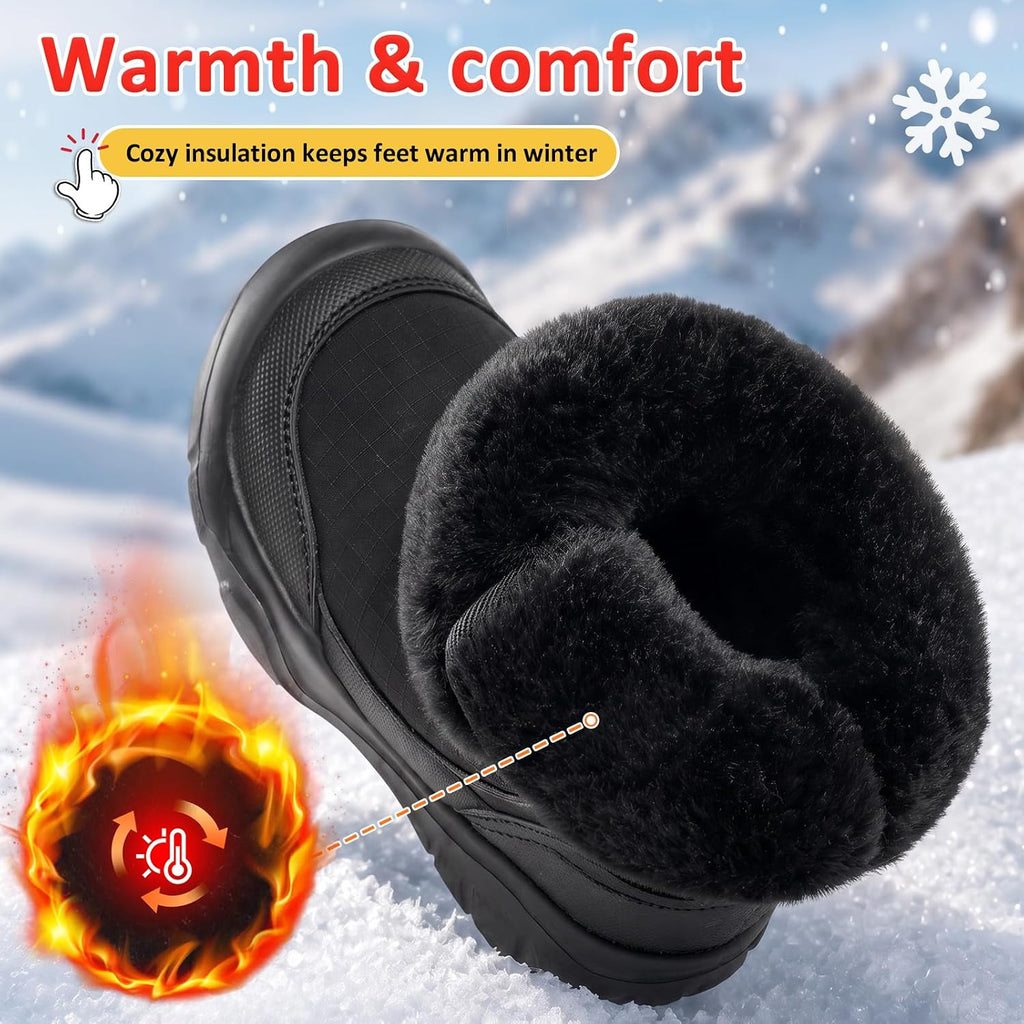 Toddler Boots Boys Girls Plush Lined Snow Boots Cozy Winter Shoes