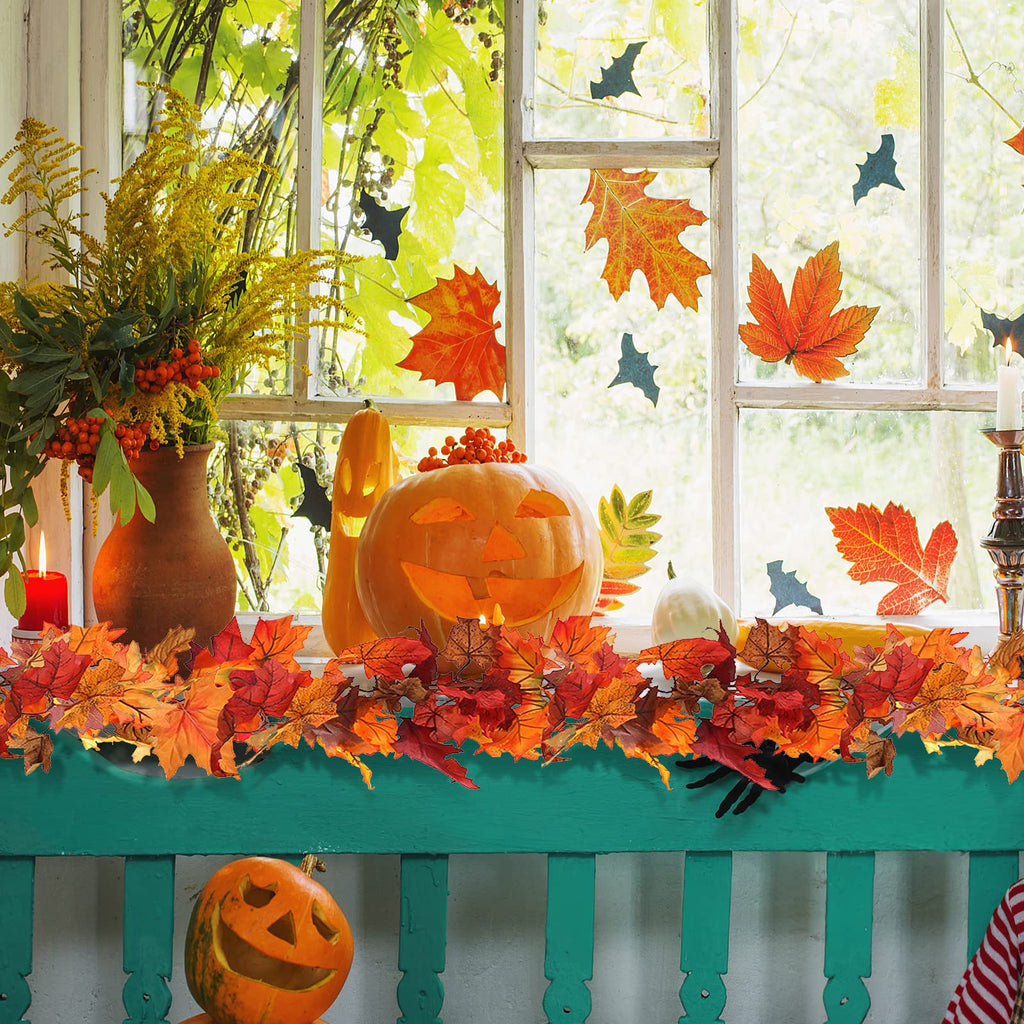 36 Pack Fall Leaf Garland, Total212.4Ft Artificial Fall Vines Autumn Garland Fall Maple Leaves Thanksgiving Decor
