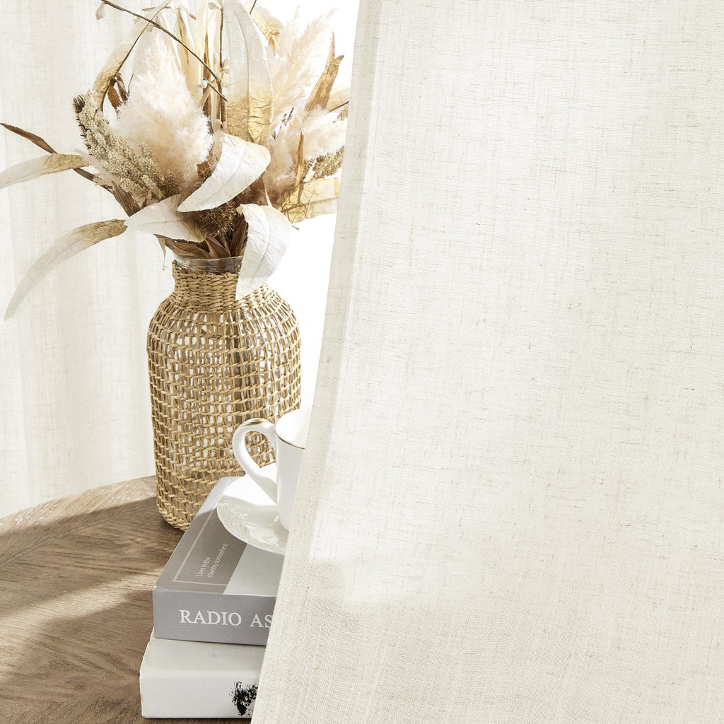 Linen Curtains 2 Panel Set, Light Filtering, Ivory on Linen Curtains 84 Inch Curtains, Cream Drapes 84 Inches Long