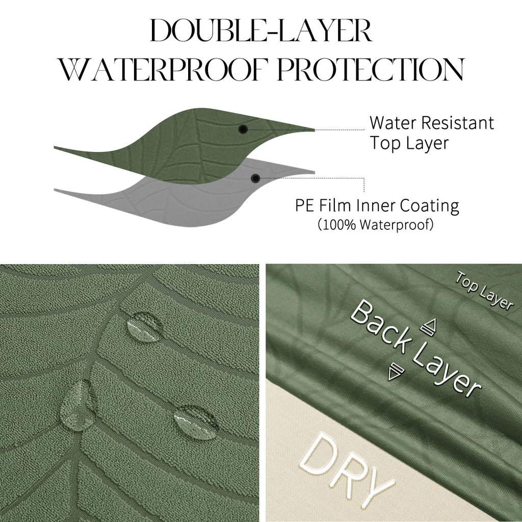 100% Waterproof Dining Room Chair Covers Set of 4, Green