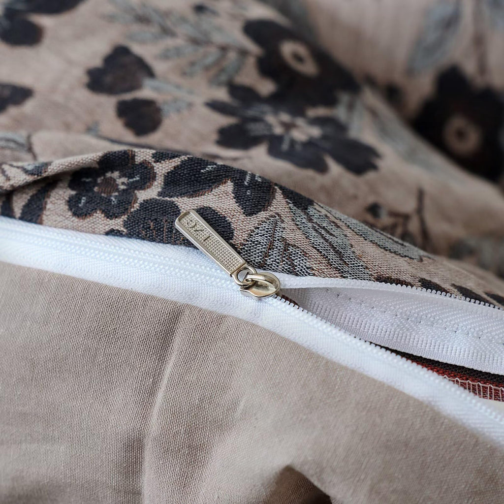Vintage Muslin Duvet Cover Set Queen, 100% Cotton Linen Like Comforter Cover Boho Floral Quilt Cover with 2