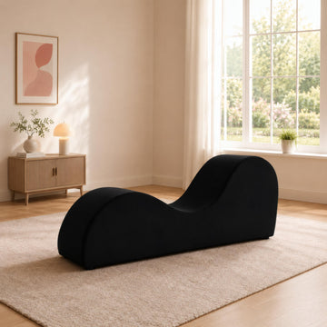 Leticia Ergonomic Yoga Chaise Lounge Chair, Black