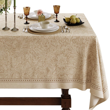 Designer Linen Tablecloth Rectangular, 67" x 118", Acanthus