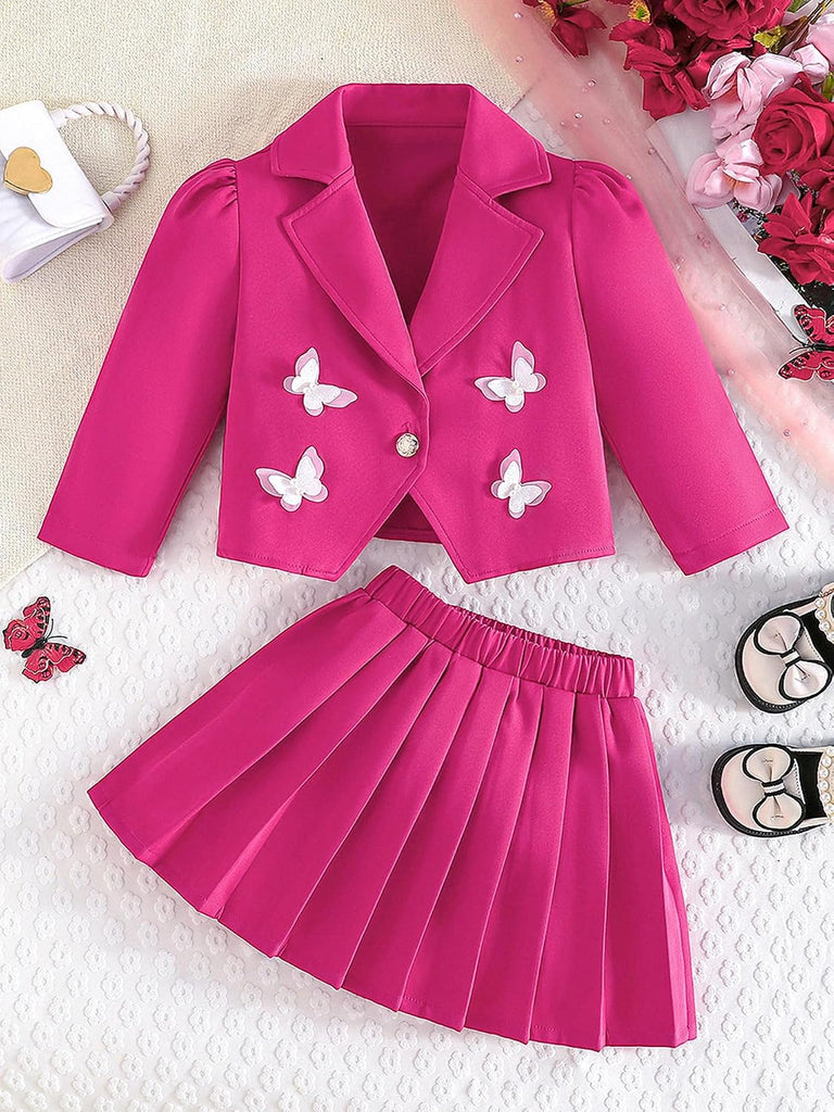 Girls 2 Piece Blazer Skirt Set Special Occasion Outfit -7