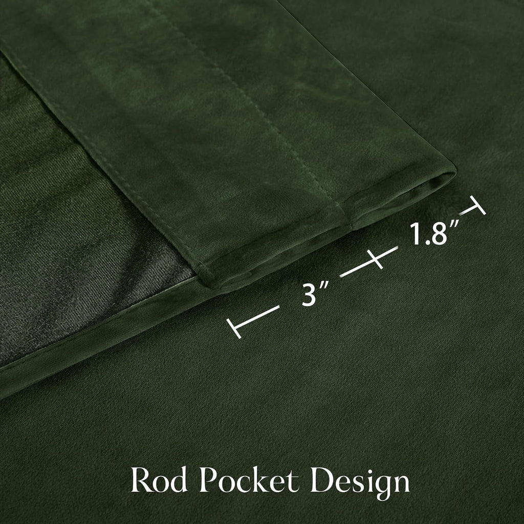 Velvet Cafe Windows Valance, Olive Green Window Treatment, Privacy Protection Home Decoration, W52 x L18, 1 Panel