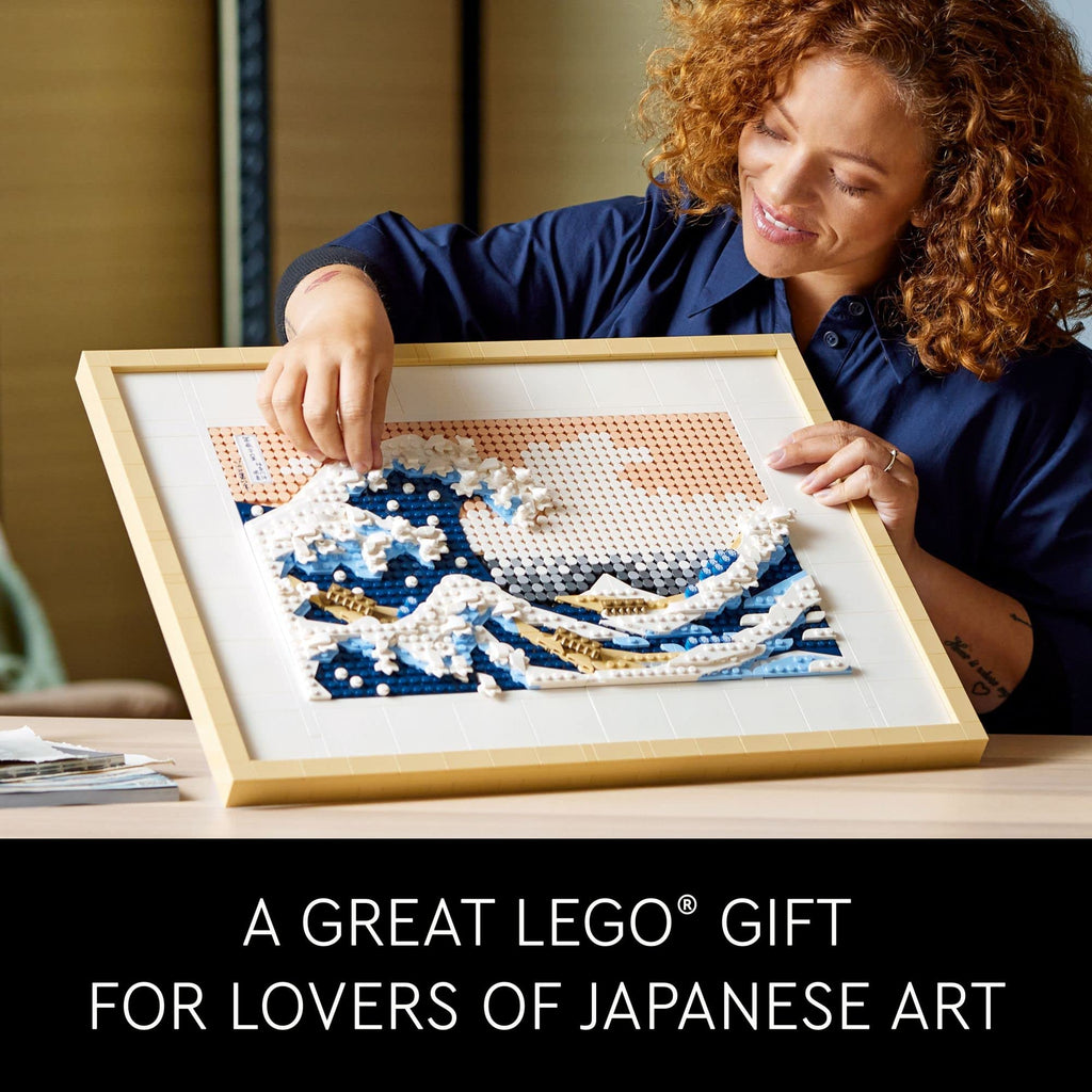 Art Hokusai The Great Wave Framed Japanese Wall Art Building Set - Unique Wall Decor, Room, or Office - Fun Activity