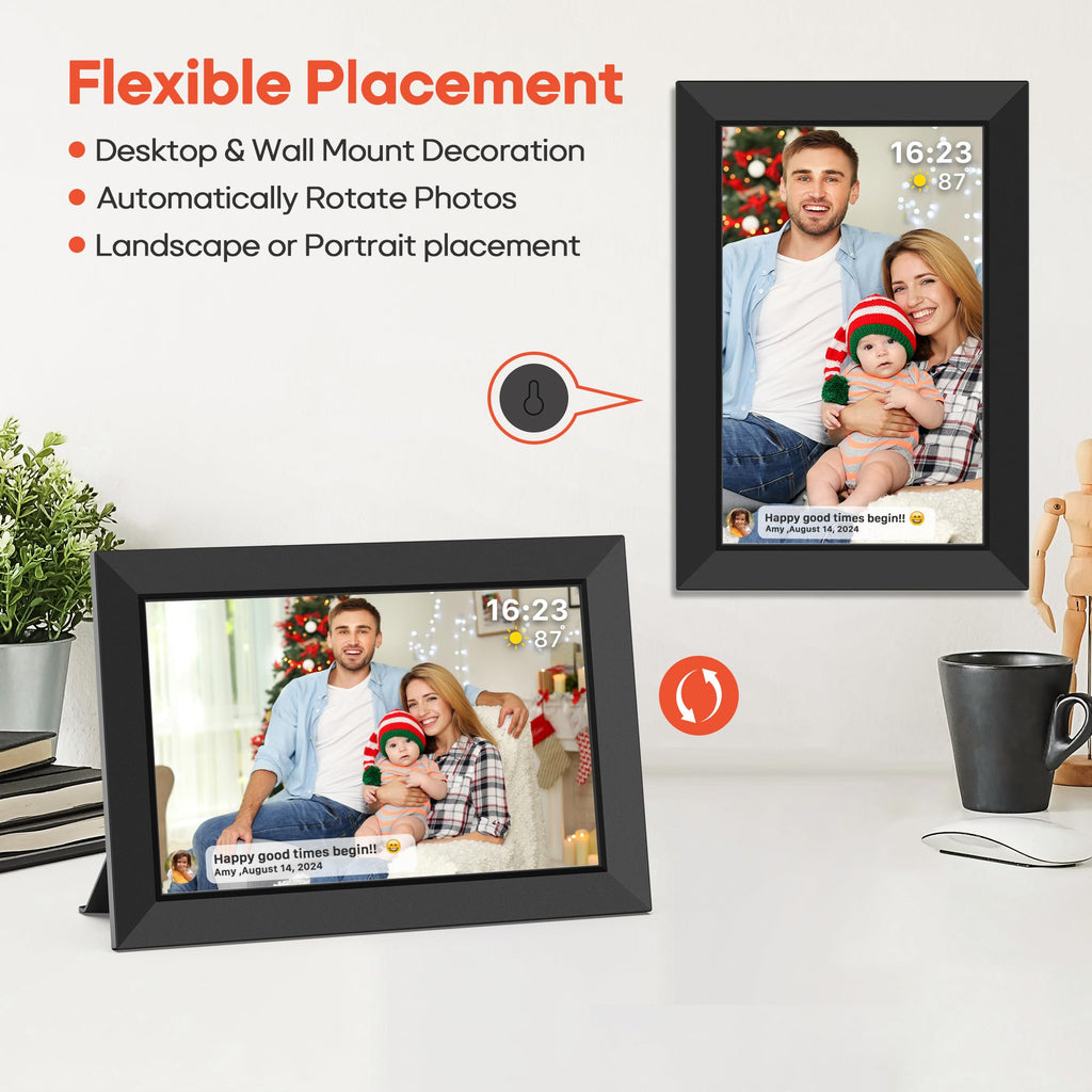 Frameo Digital Picture Frame, 10.1" Electronic Photo Frames WiFi, 32GB