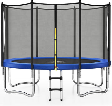 Trampoline 8FT 10FT 12FT 14FT 15FT, Outdoor Trampolines with Enclosure Net, Recreational Anti-Rust Trampolines for