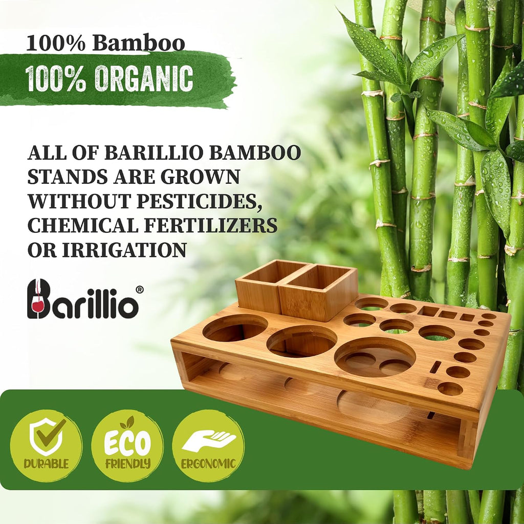 Bamboo Stand for Bartender Kit Storage (Bar Tools are Not Included) | Cocktail Shaker Set Wood Holder | Perfect Match - Set of 3