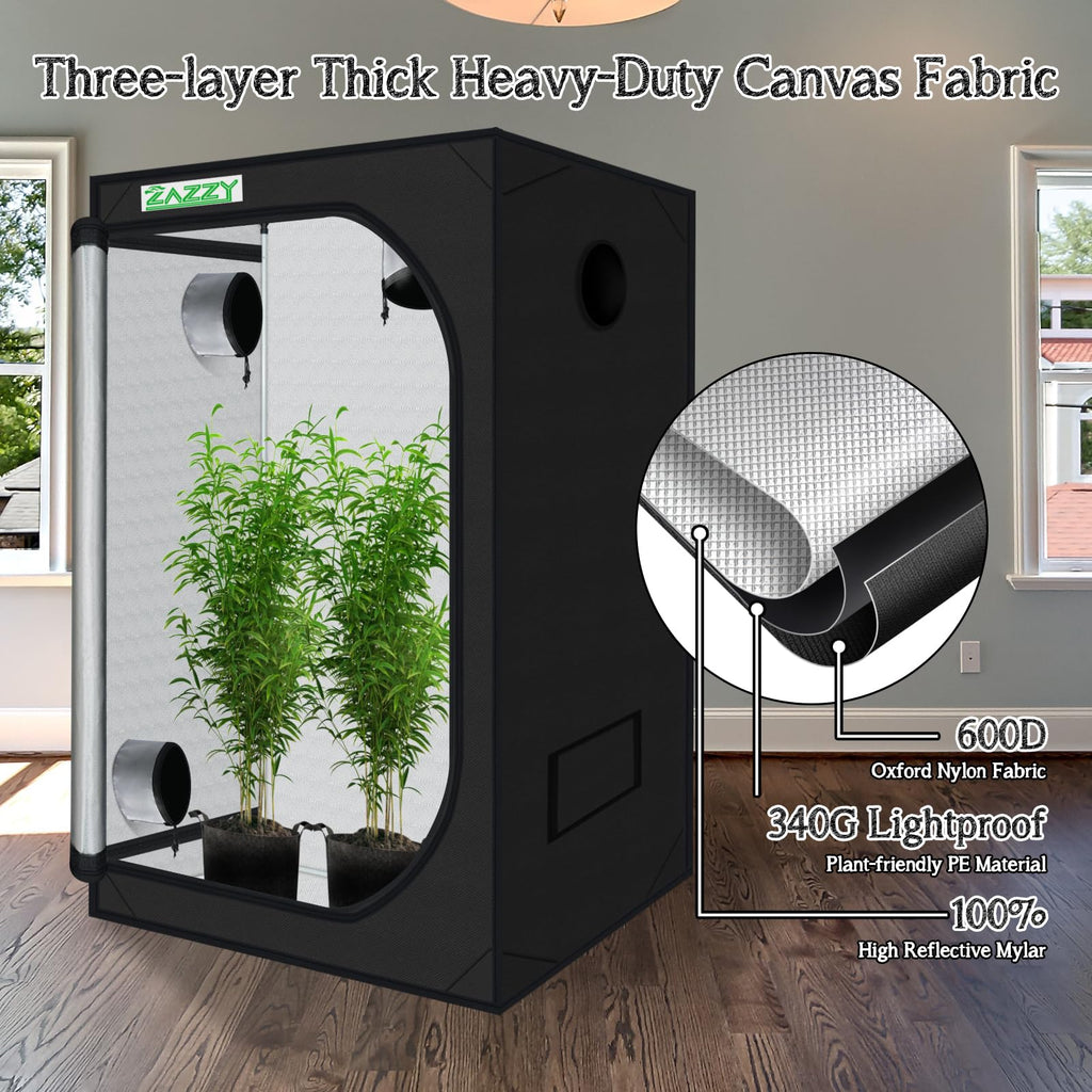 3'X3' Grow Tent 32"x32"x63", High Reflective Mylar Growing Tent