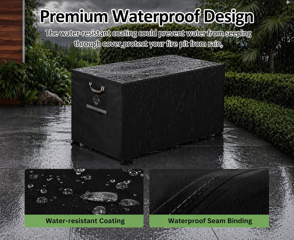 Fire Pit Cover Rectangular 44", 600D Heavy Duty 100% Waterproof