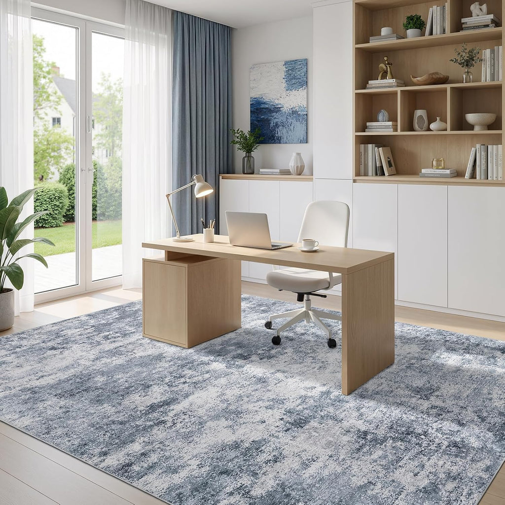 10x14 Area Rugs for Living Room : Machine Washable - Non Slip Modern Abstract Rug