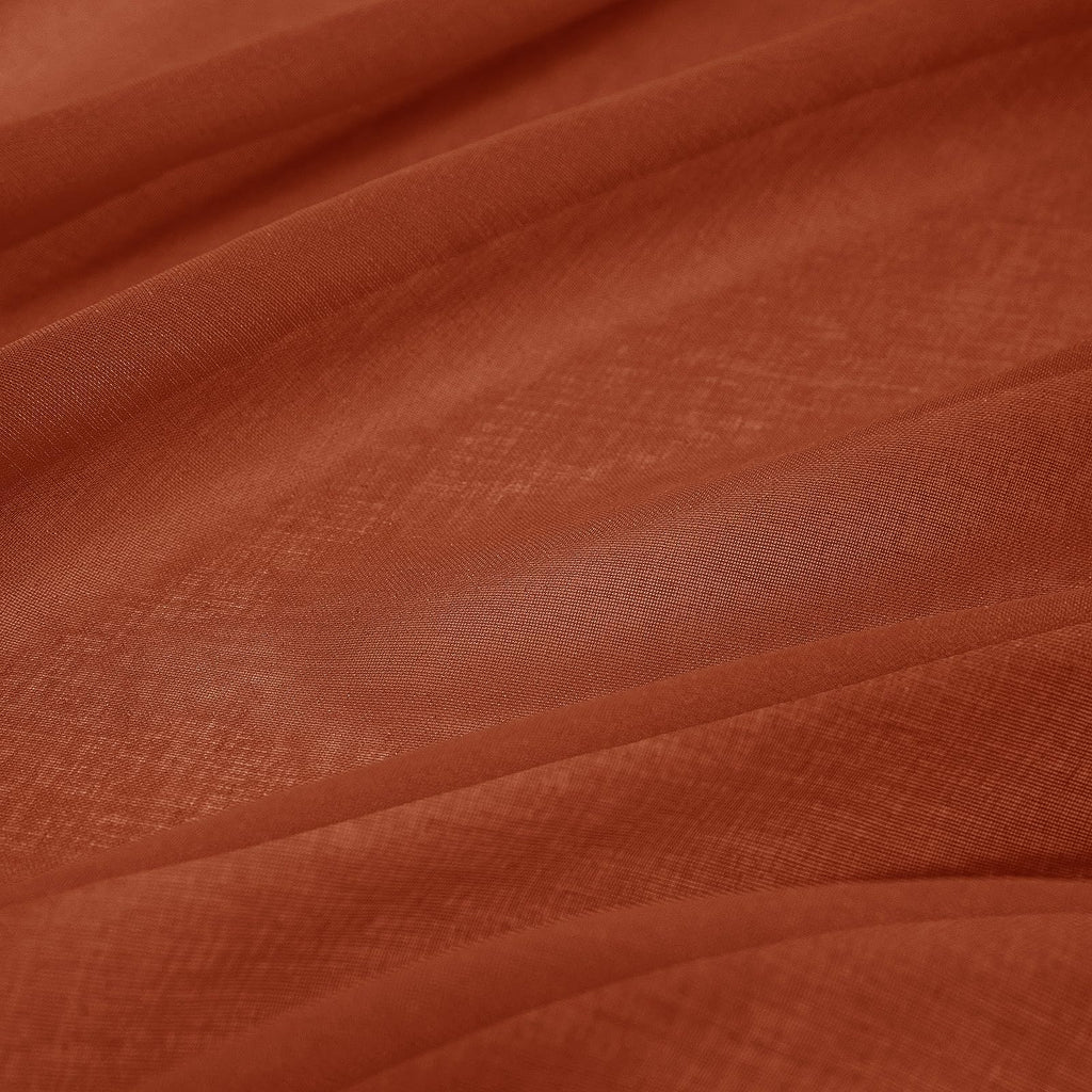 Boho Fall Terracotta Linen Textured Sheer Curtains 54W×72L 2 Panels