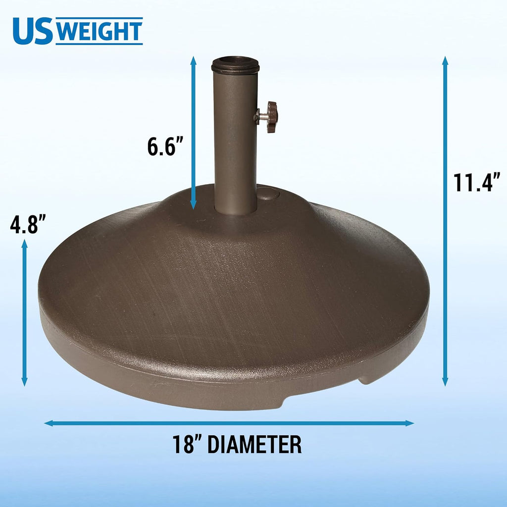 Fillable Round Umbrella Base - for Use with Patio Table - Heavy Duty Base- Made in the USA - QWDM